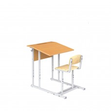 Парта ученическая одноместная со стулом и фиксированным наклоном столешницы (10°) 2-4 г/р ПРТстП1.24